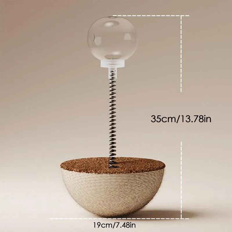 Auto-balancing cat interactive feeder toy for slow feeding and puzzle play