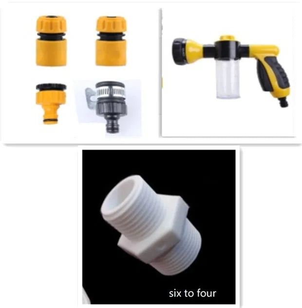 Green high-pressure foam spray gun with adjustable nozzle for car washing and garden use