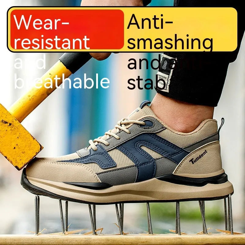 Black low cut steel toe cap cowhide leather safety shoes with anti-smashing and anti-piercing protection