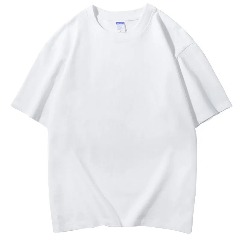 European style 300g cotton round neck T-shirt with printing pattern in multiple colour options