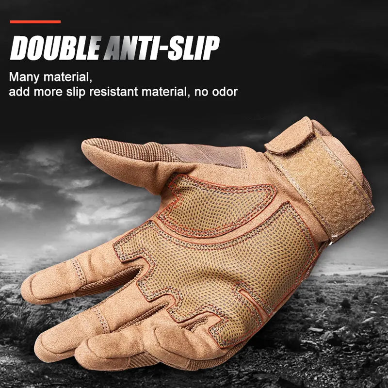 Tactical half finger gloves with rubber knuckle protective gear in army green colour for men