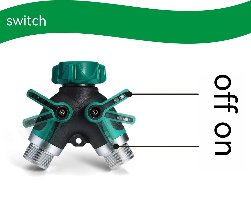 Garden zinc alloy ball valve diverter with 6 hose connection points for irrigation control