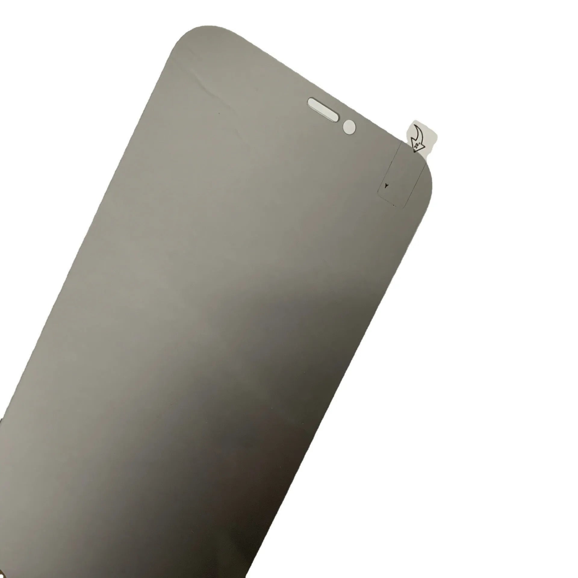 Full coverage anti peeping tempered glass screen protector for iPhone showing privacy angle effect.