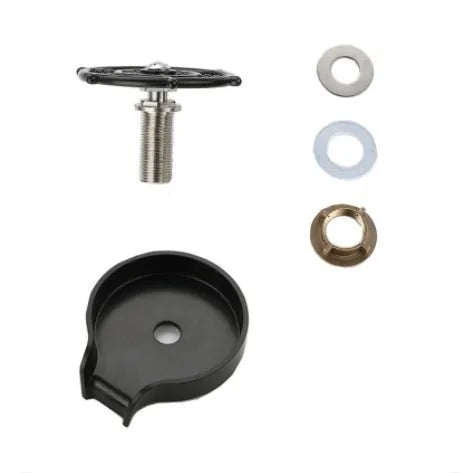 Black stainless steel high-pressure automatic glass washer with ABS base and copper hose.