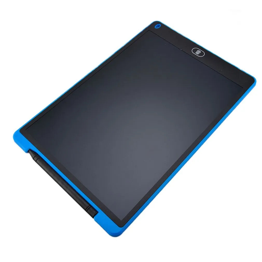 LCD children's handwriting board with stylus in blue, red, green, or black colour options.