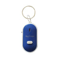 Oval plastic voice control key finder pendant in red, blue, white, black, and orange colours.