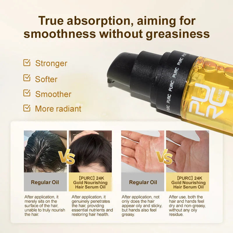 50ml yellow curly hair repair essential oil bottle for scalp care and split end treatment