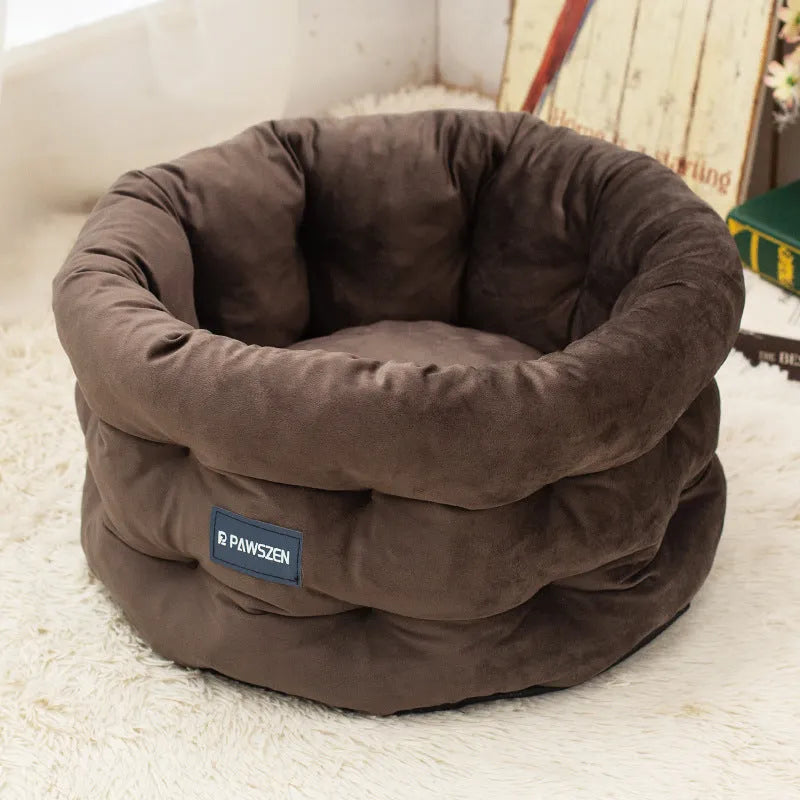 Winter warm cloth cat pet bed in medium 48x26cm or large 55x28cm, cage-friendly, emerald blue, khaki or beige