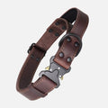 Black leather dog collar with explosion-proof lead for large breed dogs