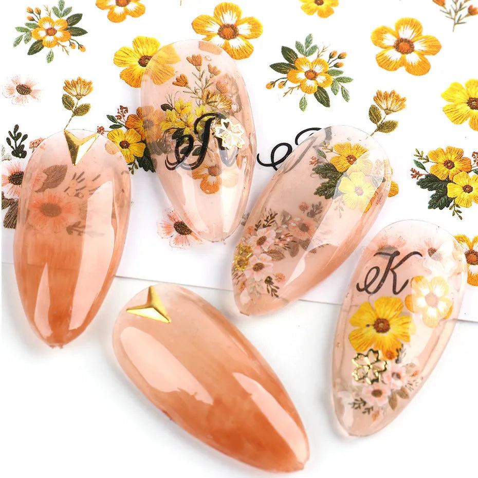 Floral Series nail sticker self-adhesive decal 3g for home manicure