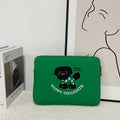 Green cat pattern laptop inner bag protective case with super soft lining