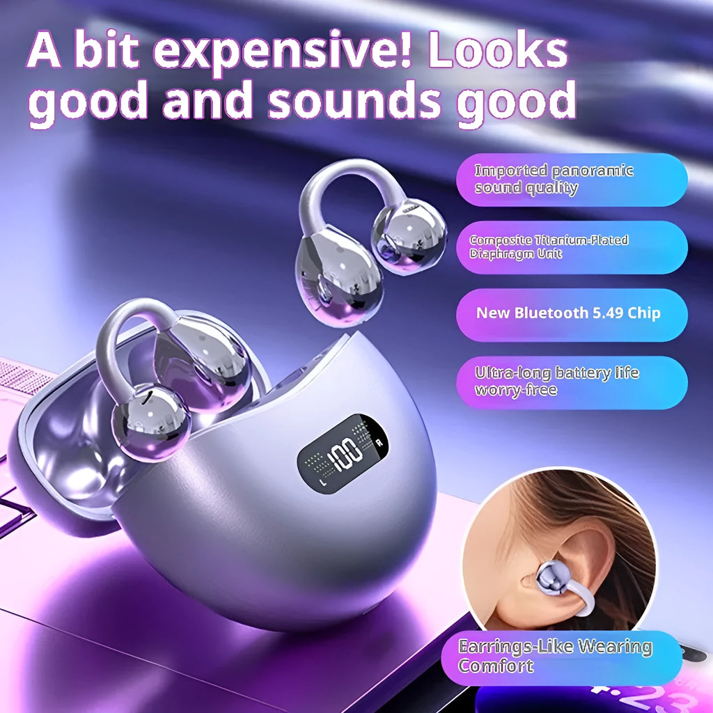 Berlin Sound ear clip wireless Bluetooth headphones in sporty silicone design with ear clip wearing style