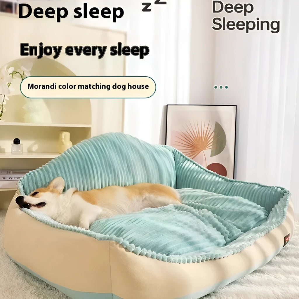 Morandi colour washable pet sofa bed with removable cover in two sizes for dogs and cats.