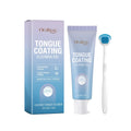 Tongue coating cleaning gel tube and brush set for oral hygiene with mint formula