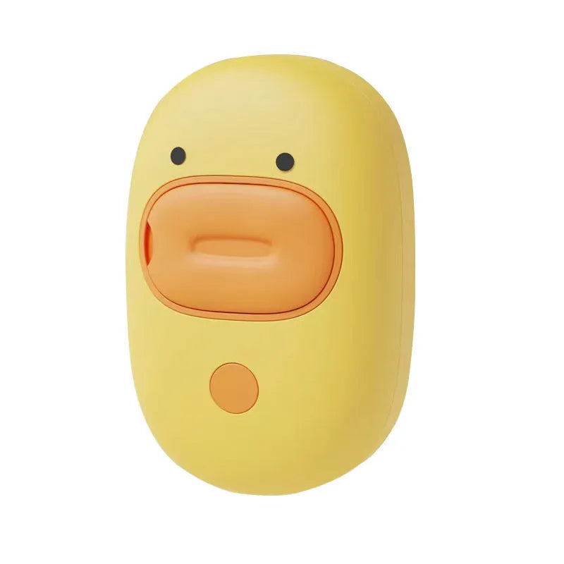 White or yellow rechargeable steam pet brush for dogs and cats on a plain background