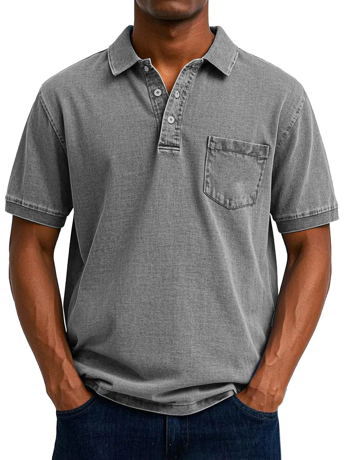 Plus size men's Korean style short sleeve shirt in loose fit with printed pattern