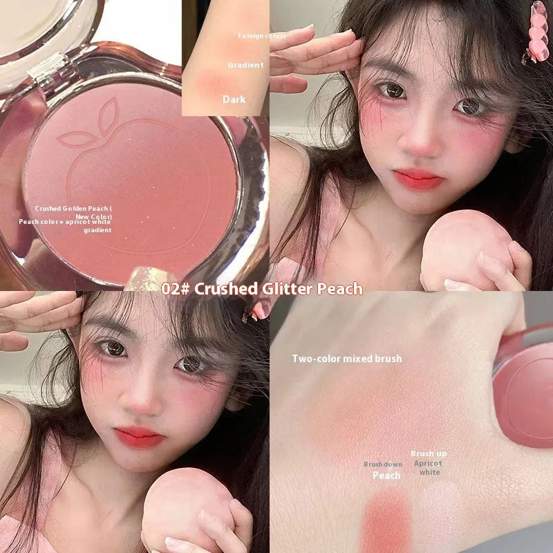 Matte finish powder blusher compact showing gradient colour design