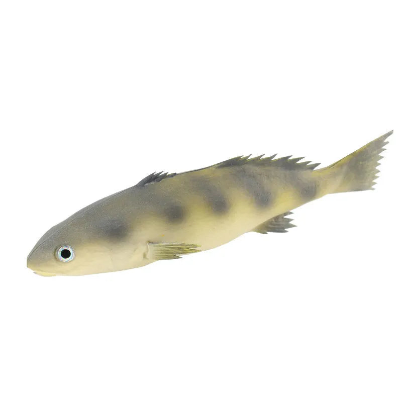 Three PU simulated fish ornaments: yellow-fin tuna, yellow fin tuna and small tuna models