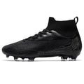 Breathable spike football boots with PVC upper and lace-up closure on grass