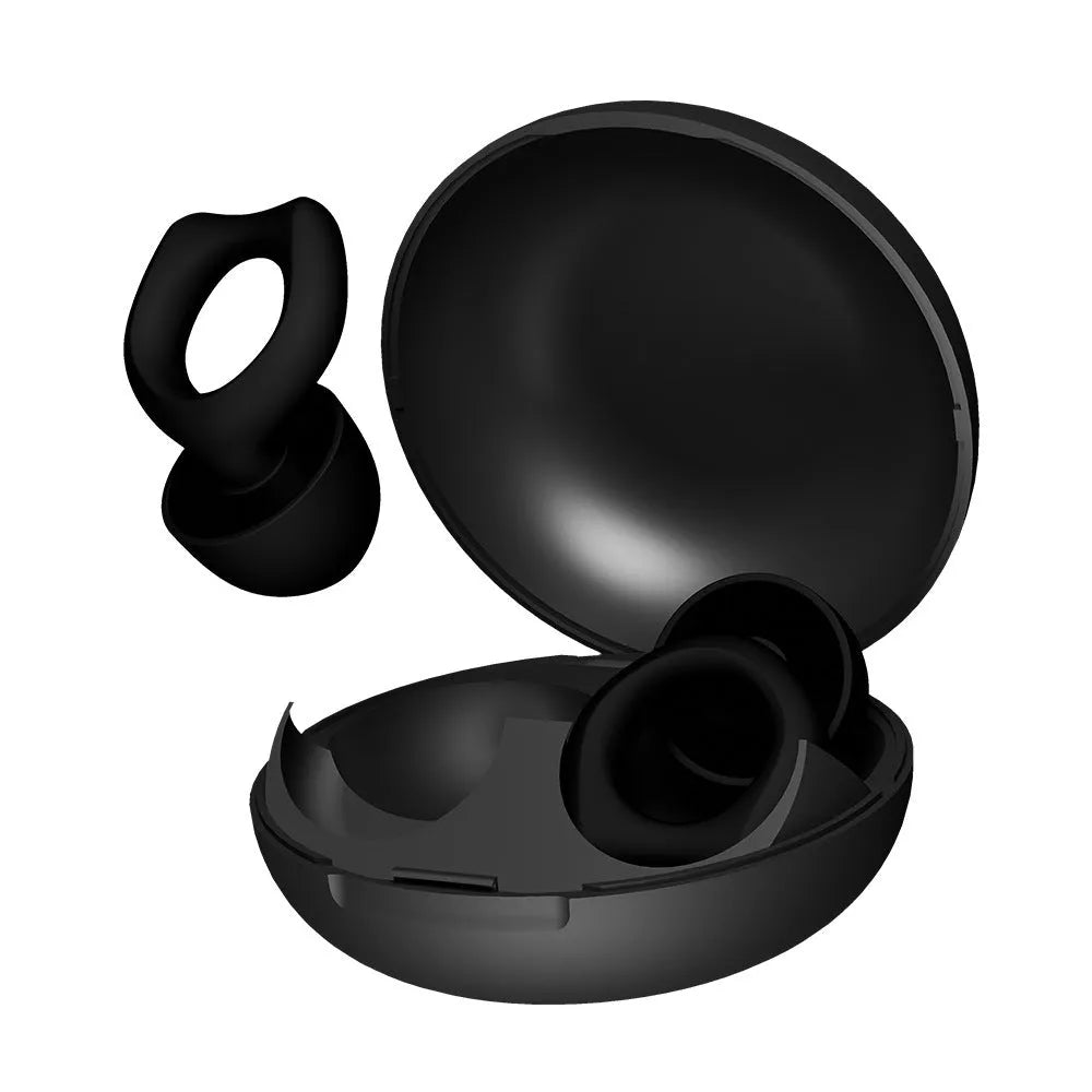 A pair of reusable silicone soundproof earplugs in various colours on OPP packaging.
