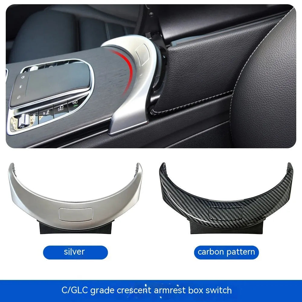 Mercedes C-Class GLC-Class armrest console button replacement panel in electroplated finish