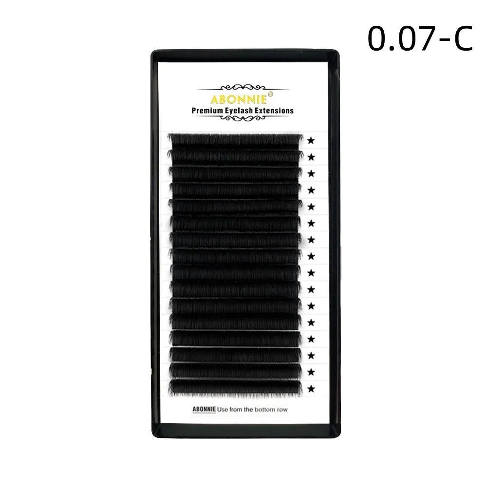 16-row dense false eyelashes in mink hair material showing length options from 8mm to 18mm