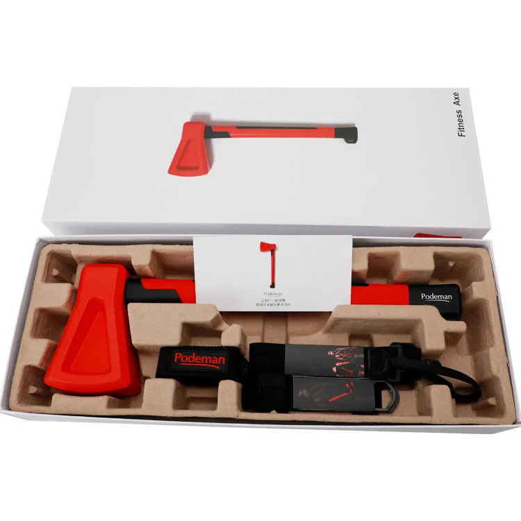 Red plastic fitness axe muscle trainer for home strength workouts