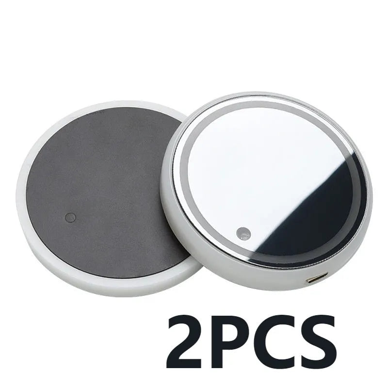 Colourful LED light-up coaster for car cup holder with USB cable and solar panel
