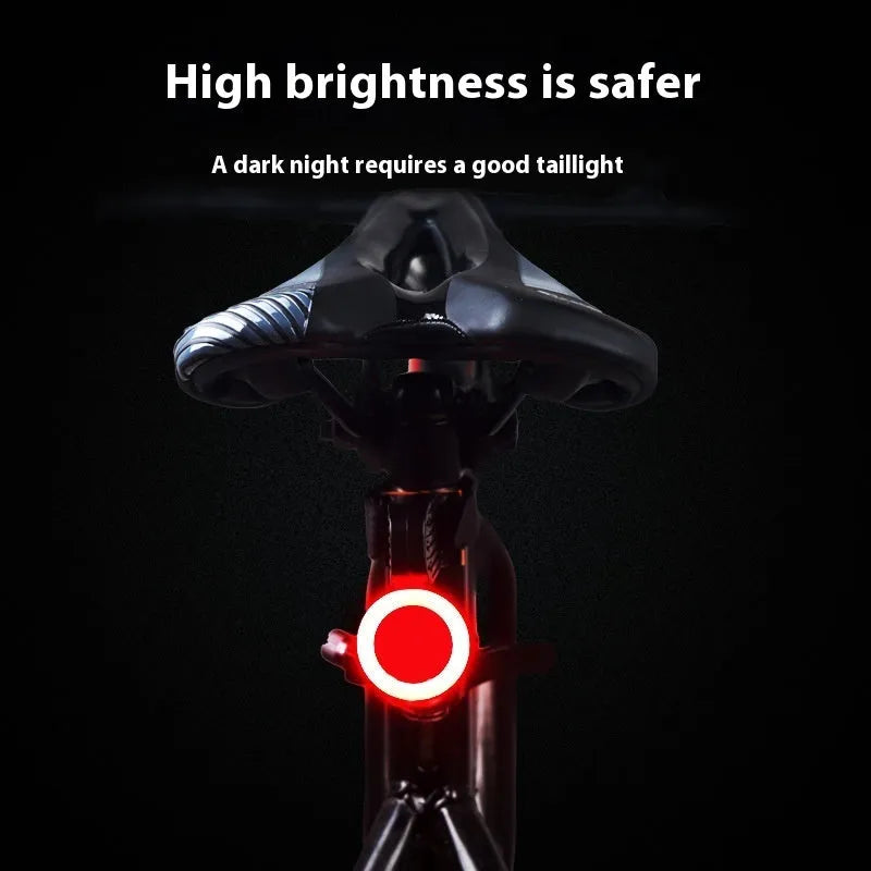 USB-C rechargeable bicycle tail light with love strap style, 300mAh battery, ABS and silicone shell