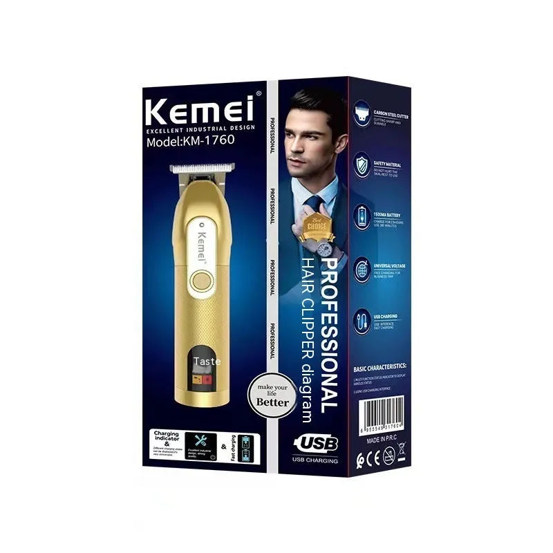 LCD digital display USB high power electric hair clipper with three limit combs 1mm 2mm 3mm rechargeable