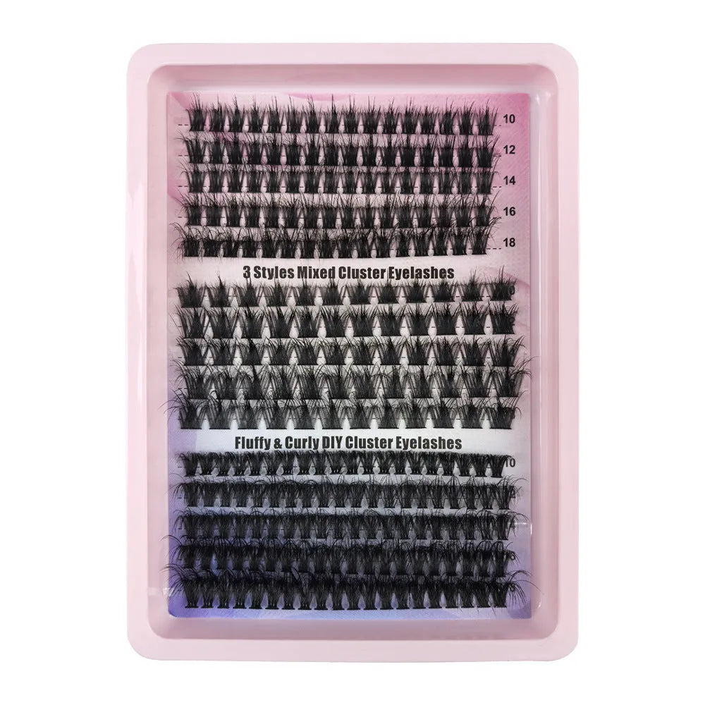 Creative large capacity messy eyelash mixed box with high imitation material false lashes measuring 13.7cm