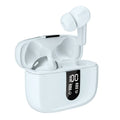 Bx08 wireless headset with digital display charging case in white
