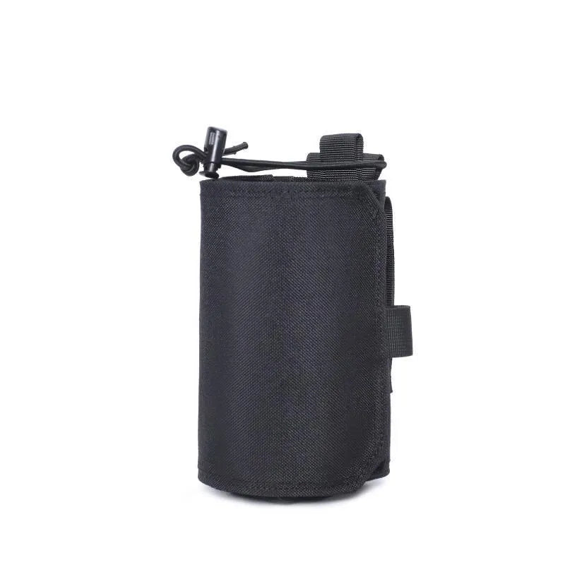 Adjustable Oxford cloth bottle cover for insulating drinks during outdoor sports in black colour