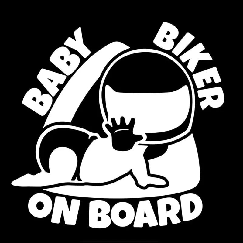 Reflective black and white BABY ON BOARD personality warning sticker for car window