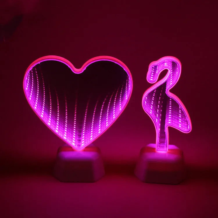 LED double-sided love tunnel light with rose red illumination measuring 16cm wide by 7cm deep by 19cm tall