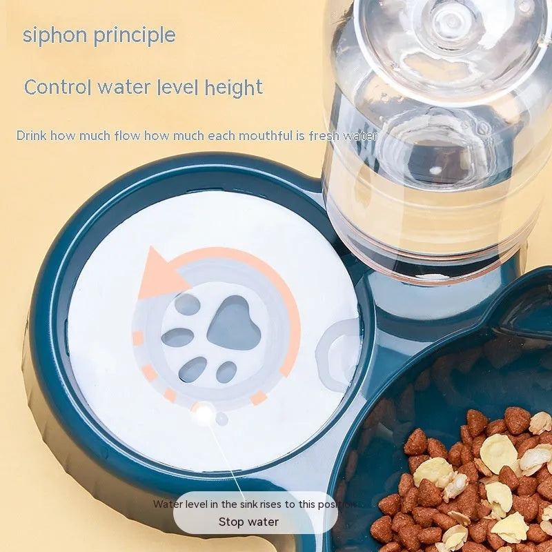 Plastic double bowl anti roll pet product for cats with anti-skid base, dark blue colour option