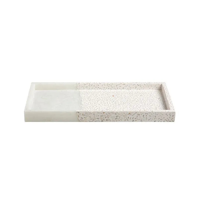 Resin terrazzo decorative storage tray 26.5x14x2cm in colour SZ23038 on a coffee table
