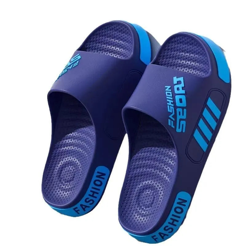 Men's EVA toe ring platform slippers in dark green, black, white, coffee, or navy blue, sizes 36-49