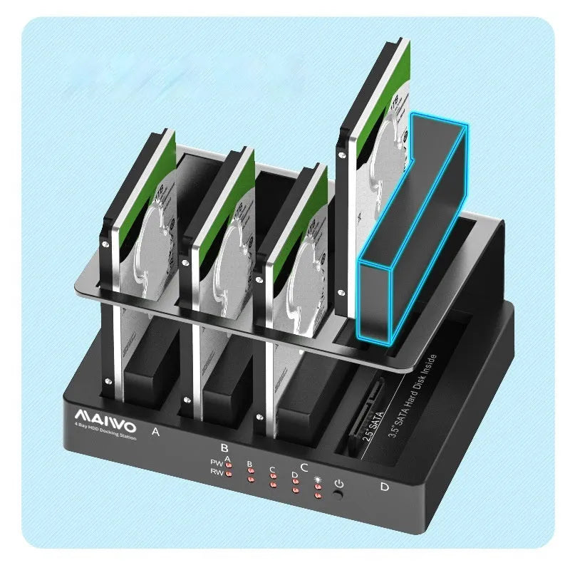 K305BU3S four-bay external hard drive enclosure expansion base for 2.5-inch SATA drives