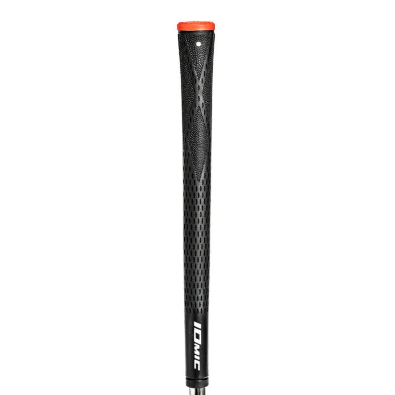 TPE material golf grip shown in various colour options including pink, red, and black.