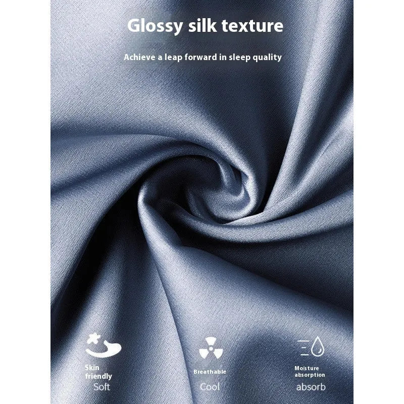 Men's ice silk three-piece home wear set with trousers and shorts in thin fabric for summer sleeping