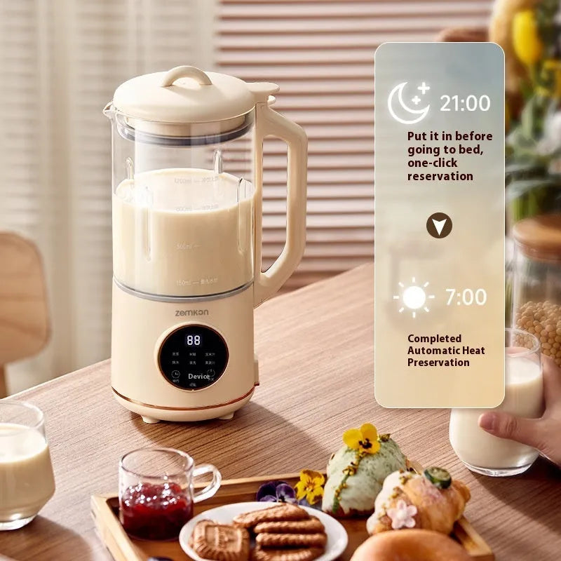 Cytoderm automatic soybean milk maker with glass jug in milky white or light purple.