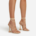 Ankle strappy sandals with buckle stiletto heel and square toe in black, red, ginger, or apricot, sizes 36-43