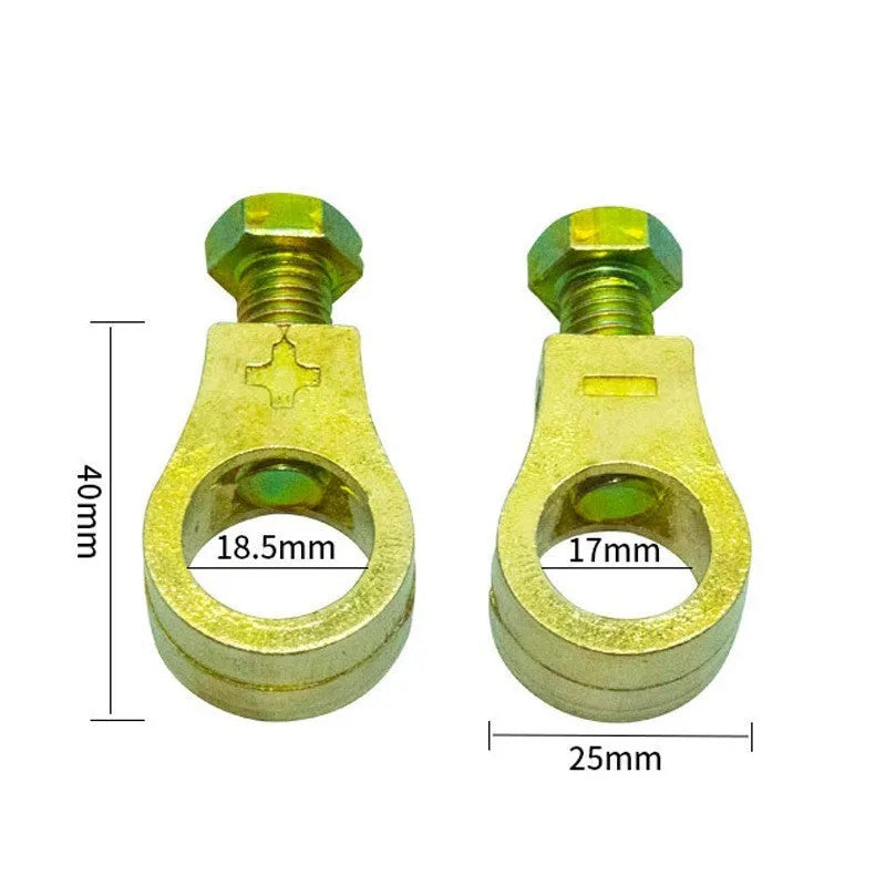 Pure copper battery terminal connector clamp for car and marine batteries.