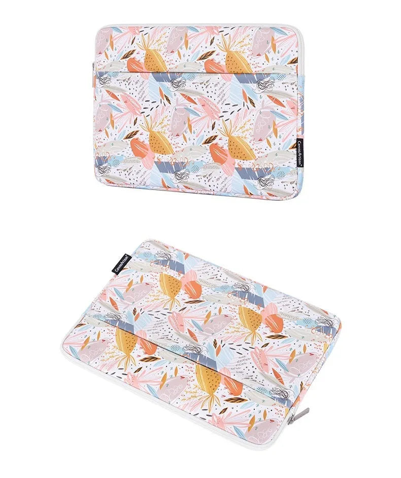 White waterproof PU leather laptop inner bag for 11 to 15 inch computers.