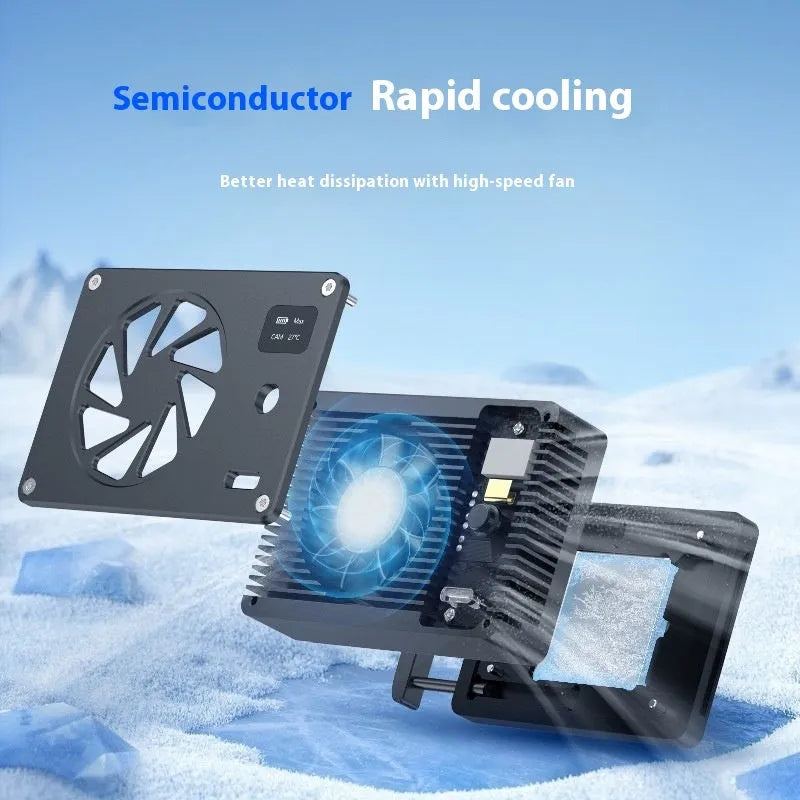 Black aluminium alloy computer CPU cooling radiator heatsink with power cord