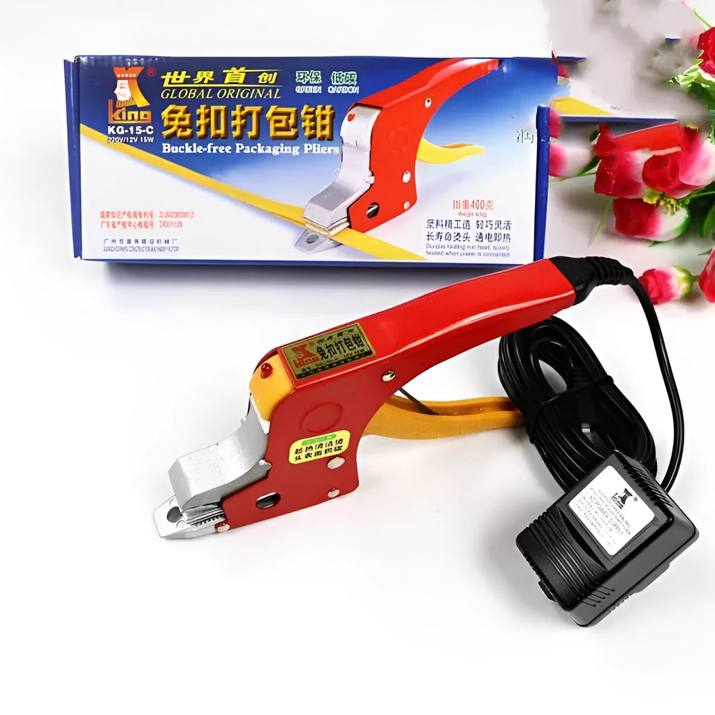 Portable metal electrofusion pliers for manual baler with US plug and buckle-free packing head
