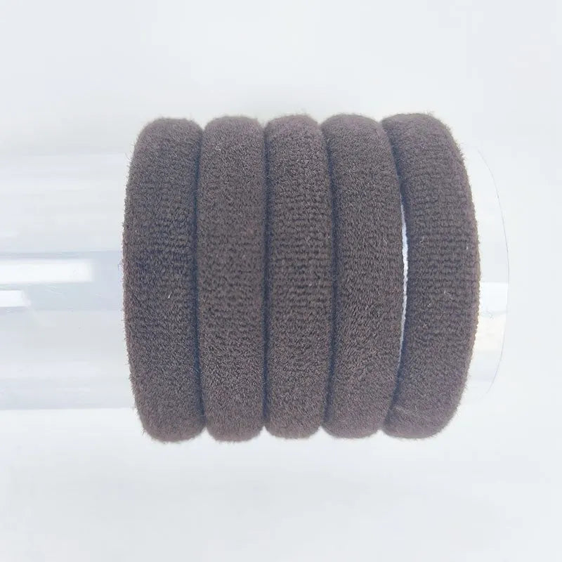 Fabric knitted towel ring 4cm diameter natural style in Korean colour mix on a light background