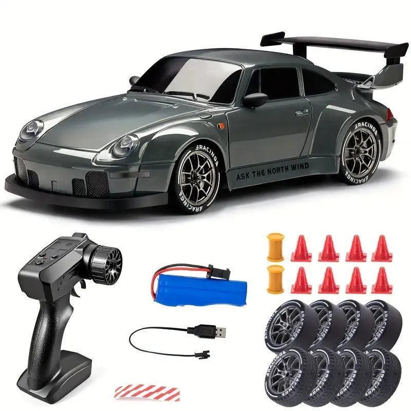 Proportional remote control drift car in Y914 cloudy blue colour with plastic body and USB charging