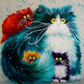 Scared or Surprised Cat paint by numbers kit with canvas, acrylic paints, and brushes